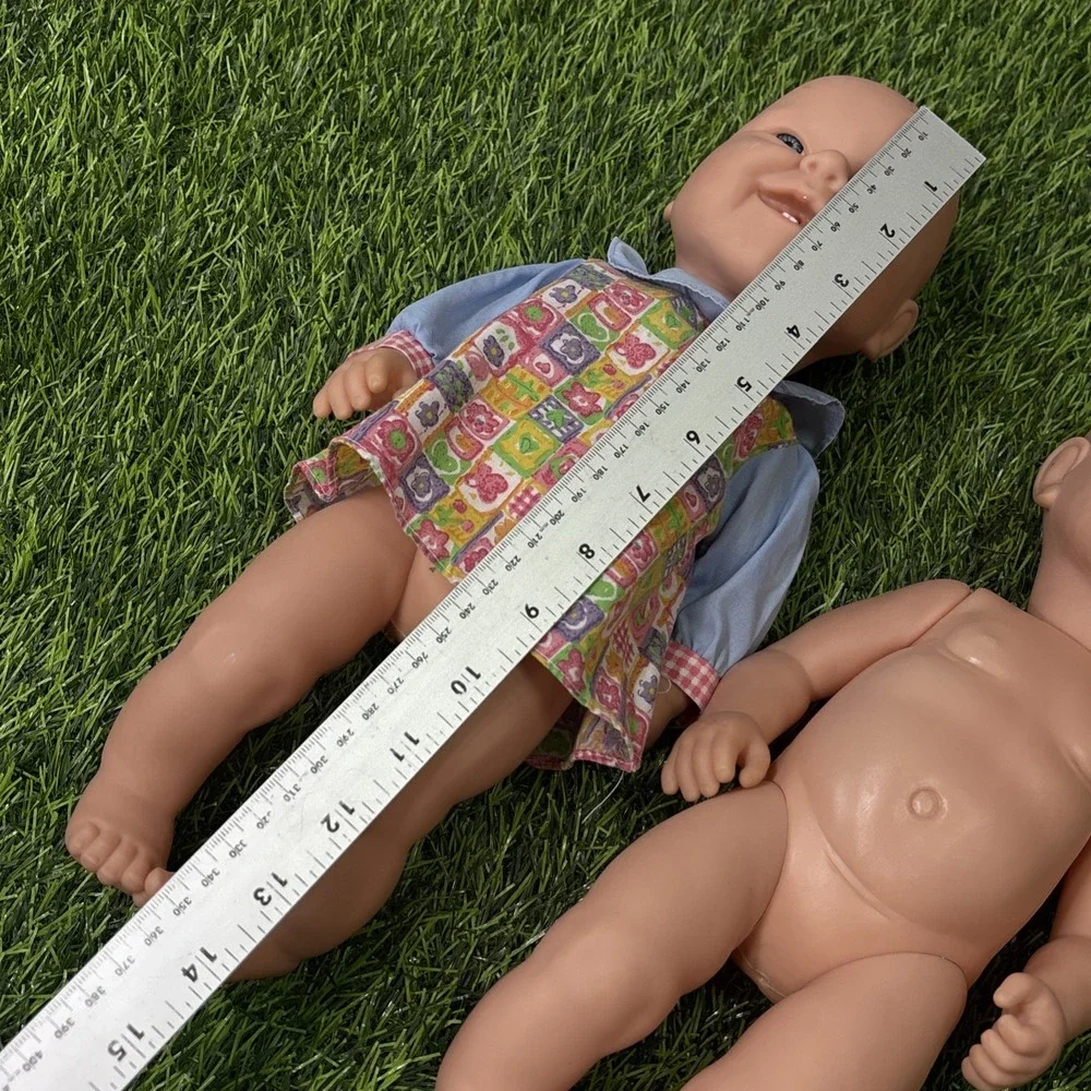 Vintage Twin Baby Dolls Pair 2 Matching Smiling Baby Dolls One Dressed